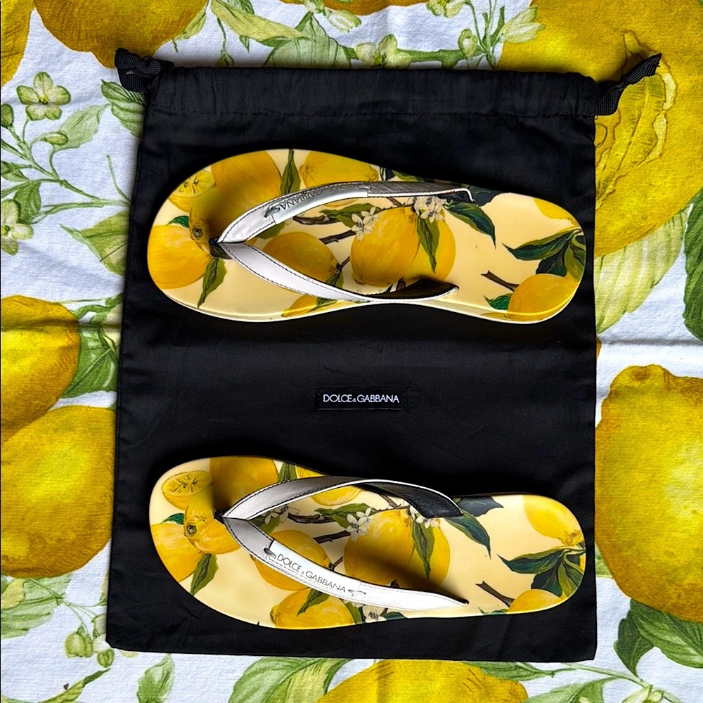 Dolce & Gabbana Lemon Print flip flops Size: 41 - Picture 8 of 9